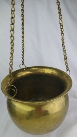 Art Deco Hanging Brass Planter Chains Cauldron Plant Bowl India