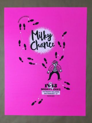 Milky Chance Concert Poster Pink Lil Tuffy Rare 40/200 17.  5x23