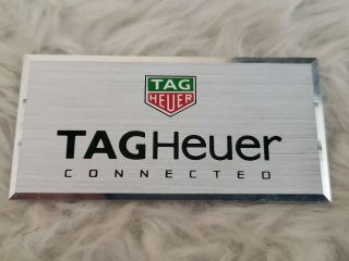 Tag Heuer Connected Aluminum Case Display Sign.  Appx.  1.  5 " X 3 ".  Rare Indeed