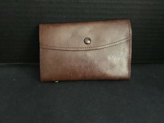 Vintage English Leather Fly Wallet With Flies