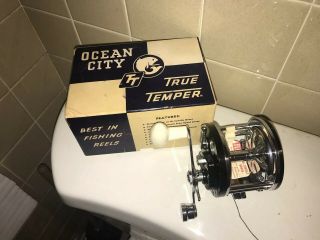 Vintage Ocean City No.  112 Saltwater Fishing Reel W/box - Usa Nos