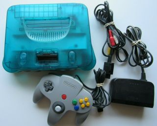 Nintendo 64 N64 Ice Blue Funtastic Console System Neon Clear Atomic Retro Rare