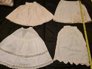Antique Doll Clothes For French Or German Fashion Dolls 4 Skirts Slips Tlc