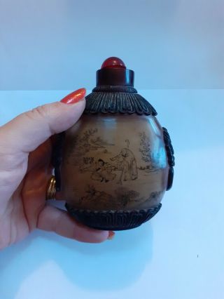 Antique / Vintage Chinese Perfume Bottle 12.  2cm Tall