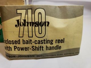 JOHNSON MODEL 710 CASTING FISHING REEL AND INSTRUCTIONS 3