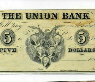$5 " Union Bank " (rare) 1800 
