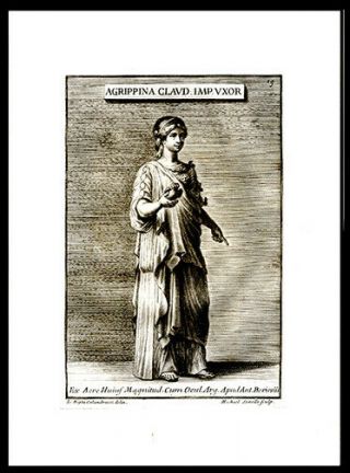 1736 Rudolph Venuti Engraving Of Agrippina,  The Younger Ancient Roman History