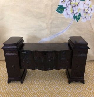 Vtg Doll House Furniture Ideal Young Decorator Dining Room Buffet 1950 (c
