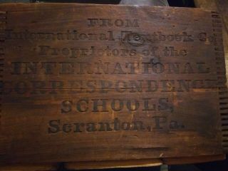 Rare Vintage International Correspondence School Wooden Crate - Scranton,  Pa