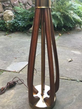 RARE Mid Century Danish Modern Adrian Pearsall Modeline Walnut Desk Table Lamp 2