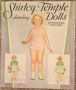1935 Shirley Temple Standing Paper Dolls Authorized Edition 1715 Very Good Cond