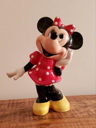 Rare Walt Disney Minnie Mouse Large Ceramic Figurine Japan