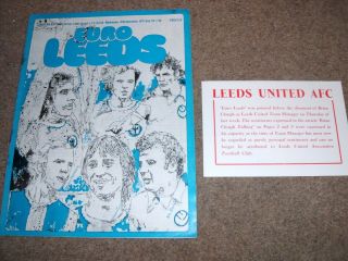 Rare Vintage Match Ticket Insert & Programme Leeds United V Fc Zurich Sept 1974