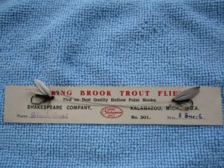 Antique 6 Shakespeare Spring Brook Trout Flies on Cards & 7 Uncarded 2