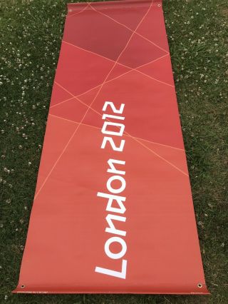 Rare London Paralympic Olympics 2012 Flag Sign Banner Memorabilia Red Orange L12