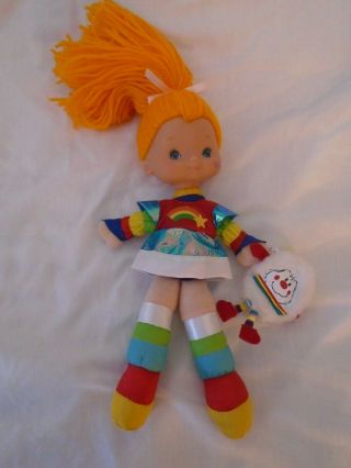 Rare 2002 Rainbow Brite 10 " Doll With White Sprite Plush Toy Pre Owned Hallmark