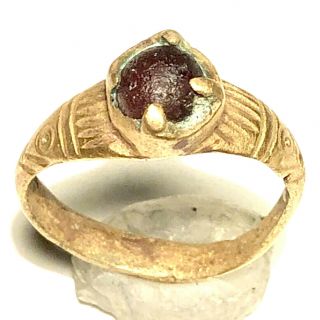 Rare Ancient Roman Ring With Gemstone Ae Circa 100 Ad H1,  6cm In 15mm 3gr Rare