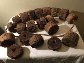 20 Old Cork Fishing Net Floats 3 Diameter Authentic Old Vintage Nautical