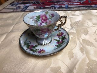 Vintage.  Chrysanthemum Tea Cup & Saucer Made In Japan Pretty