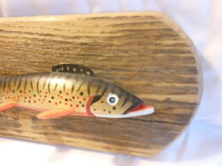 Oscar Peterson Fish Spearing Decoy Wall Plaque by Ron Jacobson fishing lure 2 3