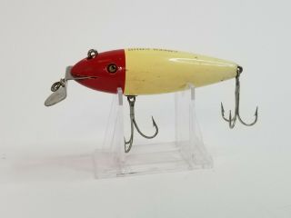 Creek Chub Wiggler Antique Fishing Lure Double Line Tie - Red Head/white