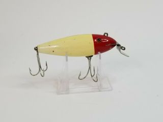 Creek Chub Wiggler Antique Fishing Lure Double Line Tie - Red Head/White 2