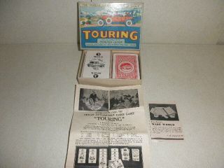 Vintage Rare 1926 Touring Parker Brothers Card Game,  Complete W/rules