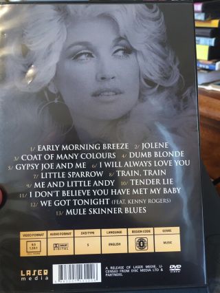Dolly Parton Early Morning Breeze Rare Live Concert DVD Jolene Dumb Blonde Train 2