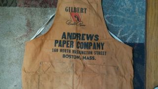 Rare Carpenters Apron (gilbert) Andrews Paper Co Boston Ma Submarine Bldg