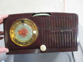 Antique Vintage Tube Radio Tabletop Bakelite General Electric Clock