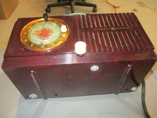 Antique vintage tube radio TABLETOP BAKELITE GENERAL ELECTRIC CLOCK 3