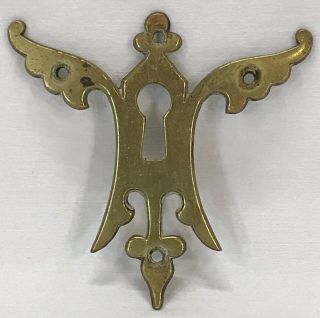 Antique 19th Century Solid Brass Lock Escutcheon