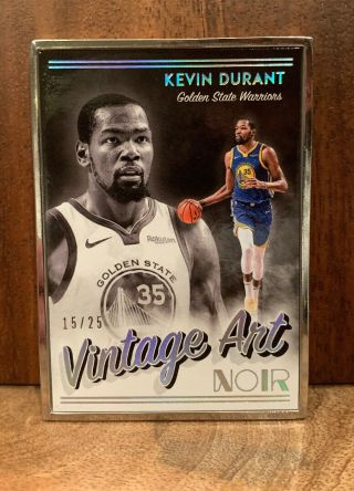 2018 - 19 Panini Noir Kevin Durant Silver Frame Vintage Art 15/25 Rare Ssp