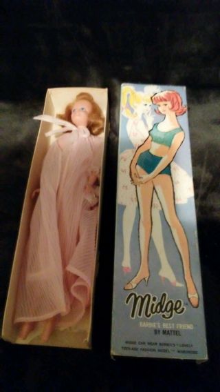1962 Vintage Japan Midge Barbie’s Best Friend,  Doll W/original Box Blonde