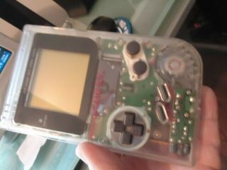 Clear Nintendo Gameboy With 2 Games Lion King Mario Land Antique