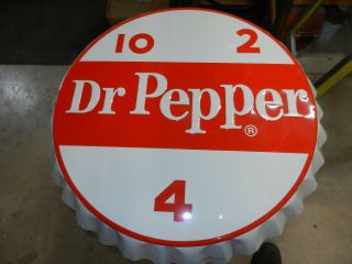 Rare Dr.  Pepper 25 Inch Bottle Cap Sign 10 2 4 Soda Pop Stout Sign Co.  St.  Louis