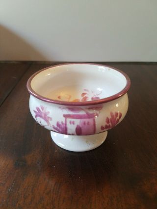 Pink Luster Floral Soft Paste Pearlware Creamware Porcelain House Egg Cup