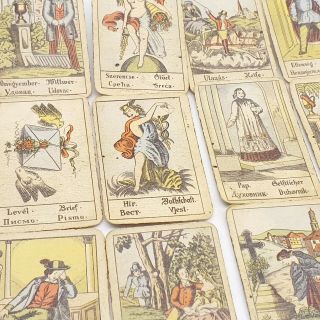 Tarot Card Deck Telling Fortune Cards 1920 Antique Vintage Rare 32 Pc Complete