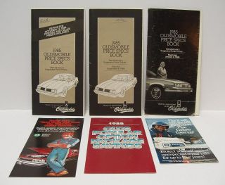 Rare 1985 Oldsmobile Product Facts Brochures
