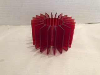 Vintage Mcm Mid Century Modern Bright Red Lucite Trimo Plastic Candle Holder
