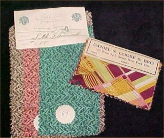 2 Vintage Antique Cotton Fabric Sample Swatch Book 1920s Silk Flannel