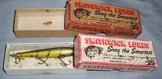 TWO SMITHWICK DEVELS HORSE LURE BOXES 1 WITH LURE 2