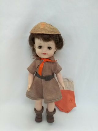 Vintage 8 " Fluffy Brownie Girl Scout Doll 1950 