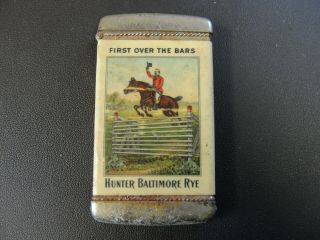 Very Rare Hunter Baltimore Rye First Over The Bars Match Safe / Case Baltimore