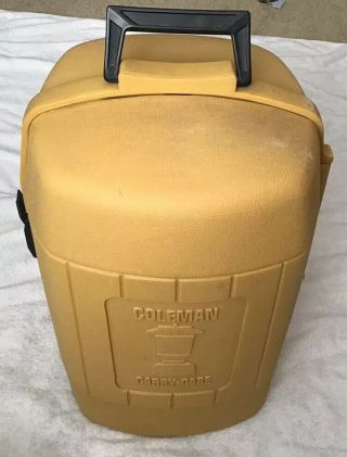 Vintage Coleman Yellow Lantern Clamshell Carry Case 2