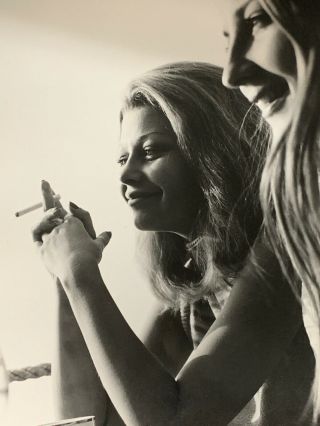 Vintage 1960 - 70 8x10 Art Posed Pin Up Gina Scotti Smoking & Coffee Serge Jacques