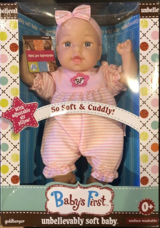 Unbelievably Soft Baby Doll.  Air Filled By Goldberger Doll 14” (48)