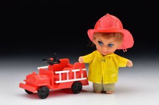 Vintage Liddle Kiddles Mattel Bunson Burnie Fire Chief Truck & Hat 1965 / 1966