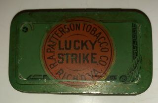 Rare Vintage (richmond,  Va) " Lucky Strike " Tobacco Tin - R.  A.  Patterson Tobacco Co.