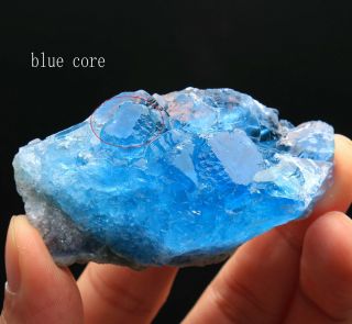 115g Rare Ladder - Like Blue‘blue Core’ Fluorite Crystal Mineral Specimen/china 54